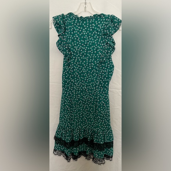 Adelyn Rae Green Short Sleeve Floral Dress Size Small - Picture 3 of 3